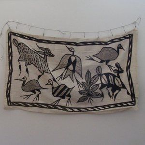 Vintage mudcloth Ivory Coast Korhogo Senufo  hand-woven textile 45" x 28"